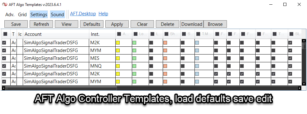 AFT Algo Controller Templates Module