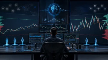 Trader using AFT hybrid trading to manage M2K and MNQ prop-firm evaluation routes